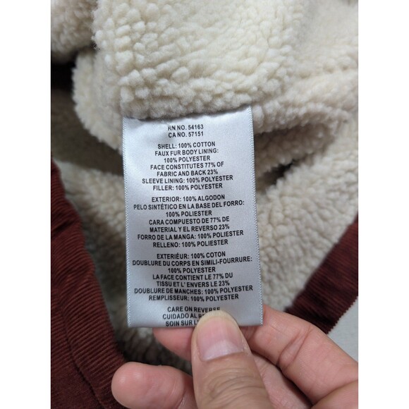 Levi’s Sherpa Lined Corduroy Trucker Men's Jacket Rust Orange Brown Size XL - Picture 5 of 8